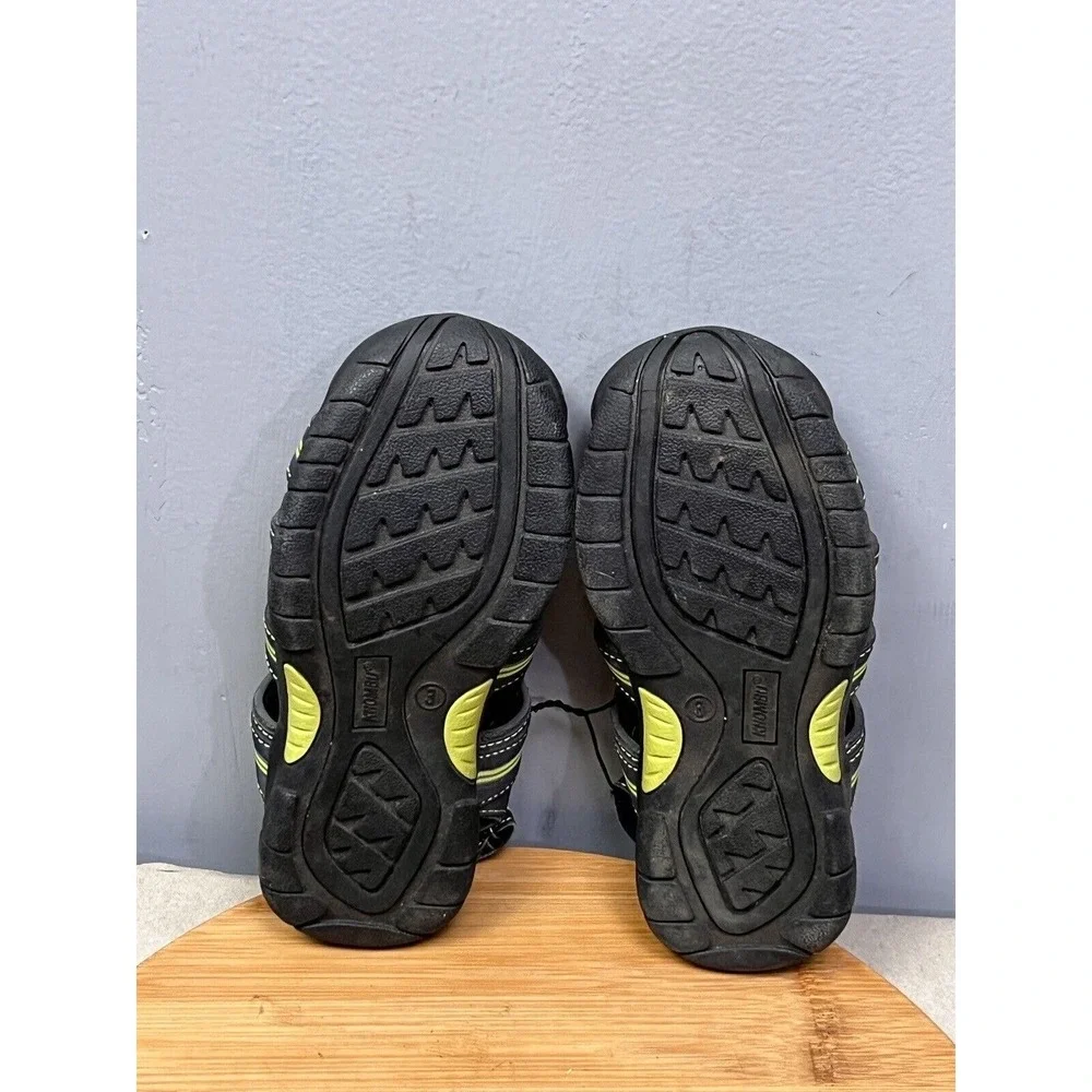 Khombu Dillon Fisherman Sandals Boys 3 Blue‎ Lime Green Bungee 962653 Outdoor